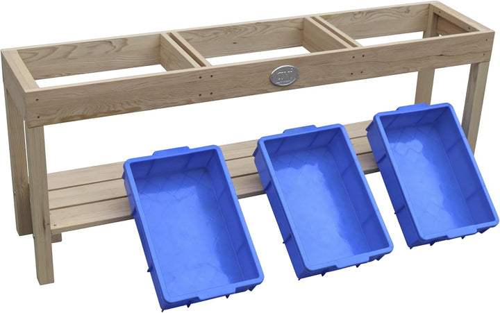 AXI Sand und Wassertisch aus Holz | Sandtisch/Matschtisch mit 3 Behältern & Ablagefläche | 124 x 50