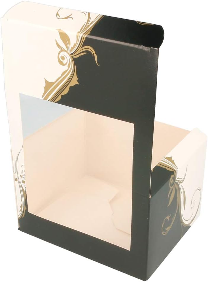 García-Pou 204.74 Konditorei Boxen mit Fenster, 275 g/m2, 11 x 13 x 8 cm, Set von 50, weiss 11 x 13