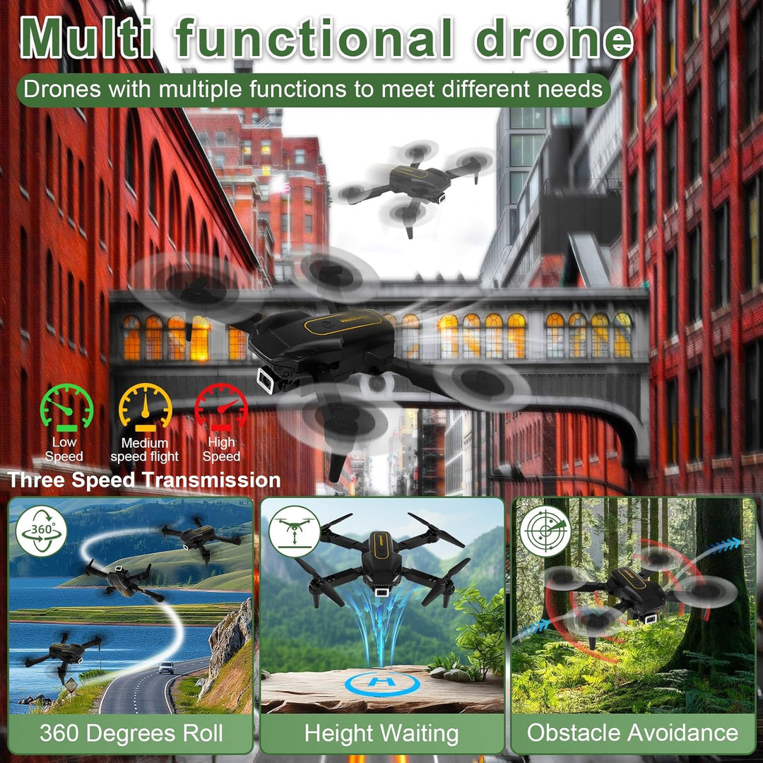 Drohne mit Kamera für Kinder, RC Drone Quadcopter mit Kopflos Modus, 3D Flip, 90° Einstellbar, Flugb