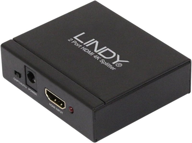 LINDY HDMI 4K Splitter 2 Port 3D, 2160p30 Kompakter Splitter, verteilt ein HDMI-Signal auf zwei Ausg