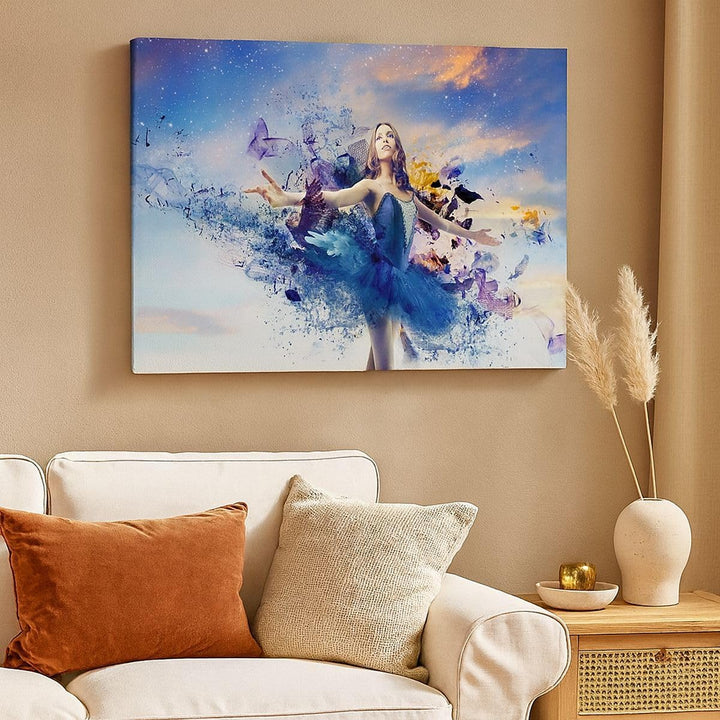 Bilder auf Leinwand 100x70cm Leinwandbild Ballerina Tänzer Tüll Kleid Gross Wanddeko Bild Schlafzimm