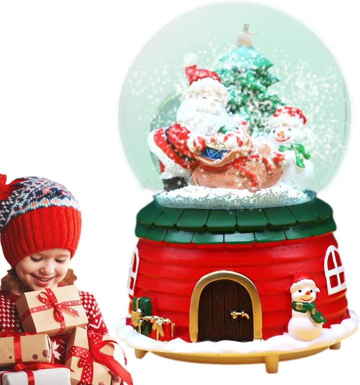 Weihnachtsschneekugel,Weihnachtsmann-Weihnachtsbaum-beweglicher Zug-Schneekugel - Farbwechsel, Spiel