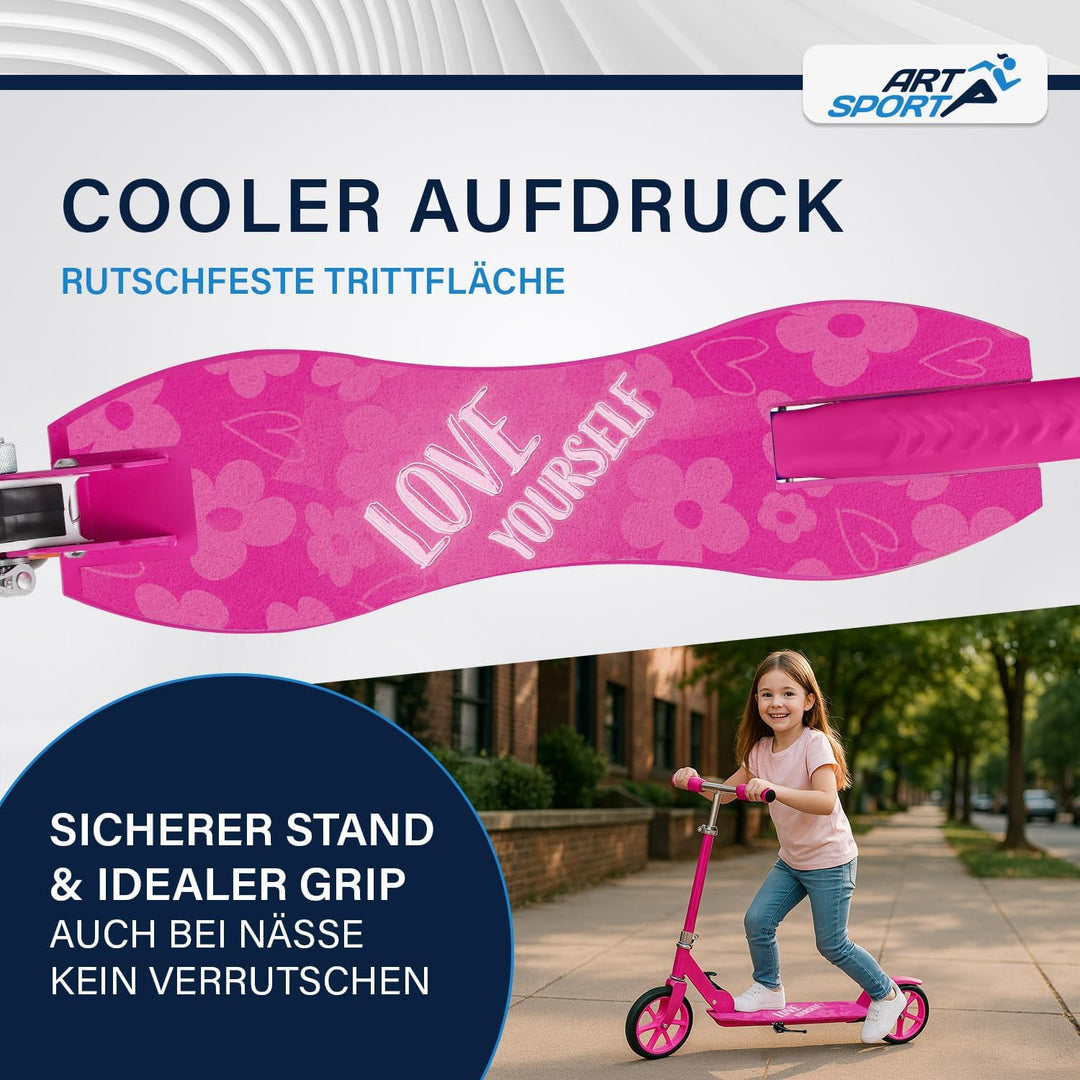 ArtSport Cityroller Scooter mit Big Wheel Räder & Tragegurt - Für Kinder ab 3 Jahren - 4 Designs 88