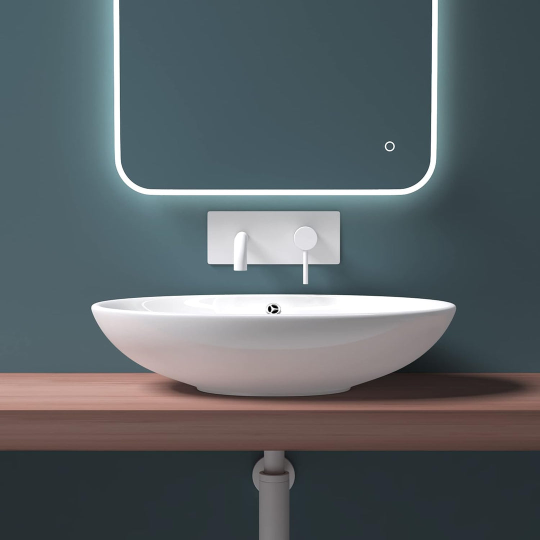 Mai & Mai Aufsatzwaschbecken aus Keramik weiss mit Nano-Beschichtung Brüssel306 Weiss | Modell Br306