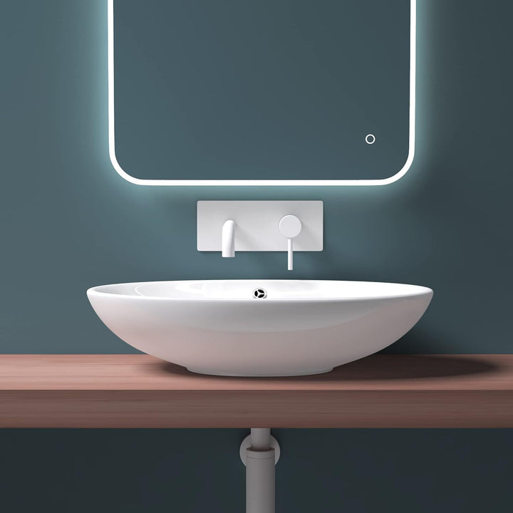 Mai & Mai Aufsatzwaschbecken aus Keramik weiss mit Nano-Beschichtung Brüssel306 Weiss | Modell Br306