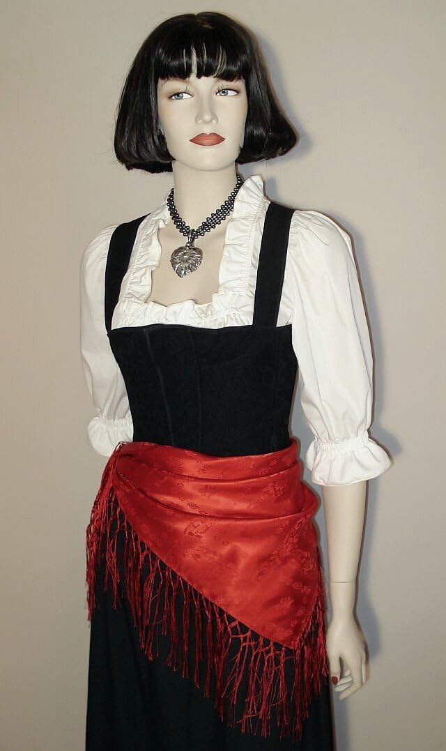 Seidentuch Dirndl-Trachtentuch Tuch hell-rot 75x75cm Dirndltuch Seide Fransentuch für Tracht Trachte