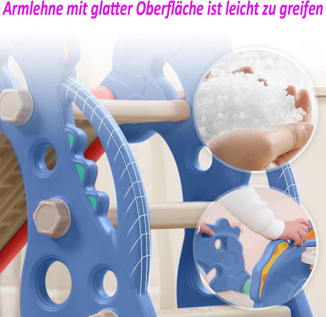 YRHome 3 in 1 Kinderrutsche Kinder Rutsche mit Basketballkorb Faltbar Gartenrutsche Kleinkinderrutsc