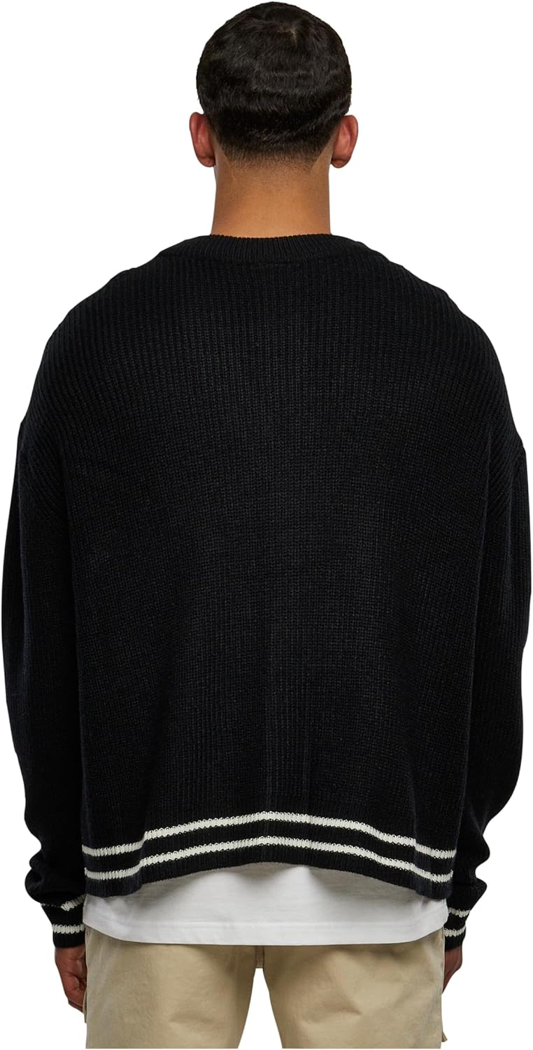 Urban Classics Herren Sporty Boxy Cardigan M Schwarz, M Schwarz