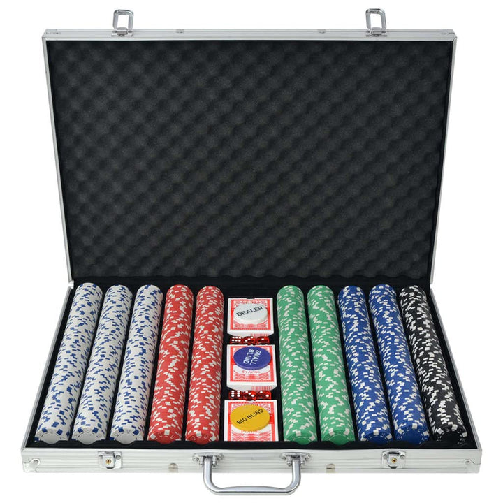 vidaXL Pokerkoffer 1000 Pokerchips Aluminium Koffer Chips Poker Set Pokerset