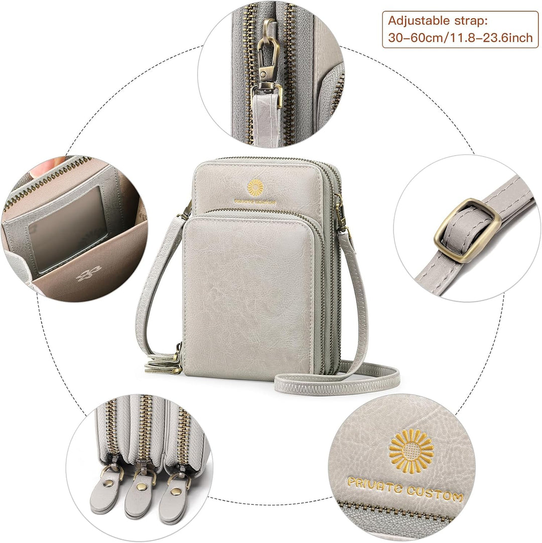 SENDEFN Handytasche zum Umhängen - Handy Umhängetasche Damen Handytasche Leder Handytasche mit Geldb