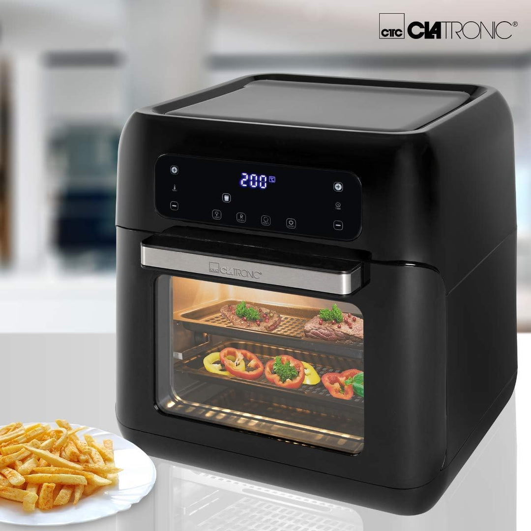 Clatronic Heissluftfritteuse | XXL Heissluftfritteuse | 11 Liter | Minibackofen | LED-Touchscreen |
