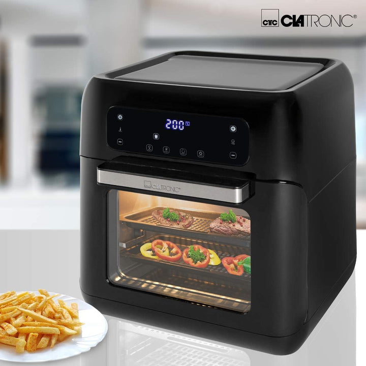 Clatronic Heissluftfritteuse | XXL Heissluftfritteuse | 11 Liter | Minibackofen | LED-Touchscreen |