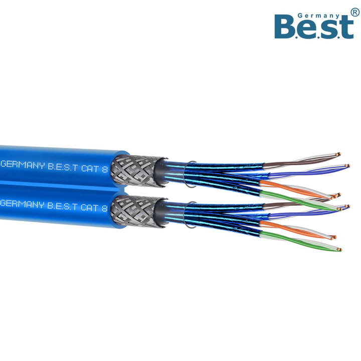 Germany B.e.s.t 25M CAT 8 Duplex Netzwerkkabel Verlegekabel Kupfer LAN Kabel Ethernetkabel S/FTP 40