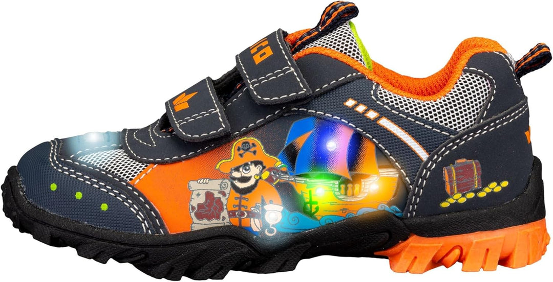 Lico Jungen Pirate V Blinky Sneaker 23 EU Marine Orange, 23 EU Marine Orange