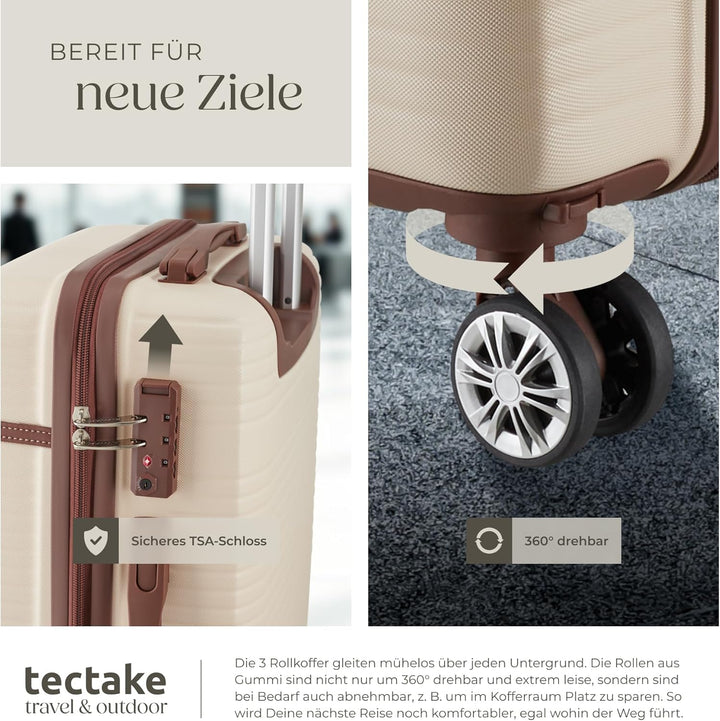 tectake® 13-TLG. Koffer Set mit Reisetasche, Koffer & Trolleys, Reisekoffer mit Rollen, Kofferset mi