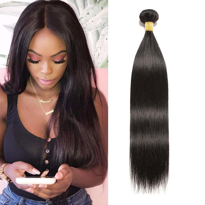 Huarisi Brasilianisches Gerade Echthaar 1 Bündel, 18 inch Brazilian Straight Hair Bundle Extensions