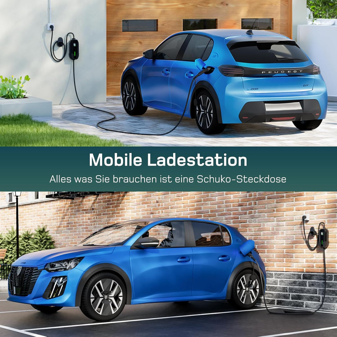 dé Typ 2 Ladekabel Schuko 3,68kW[1-phasig, 6m, 6-16A], EV Chargers mit Steuerbarer Digitalanzeige fü