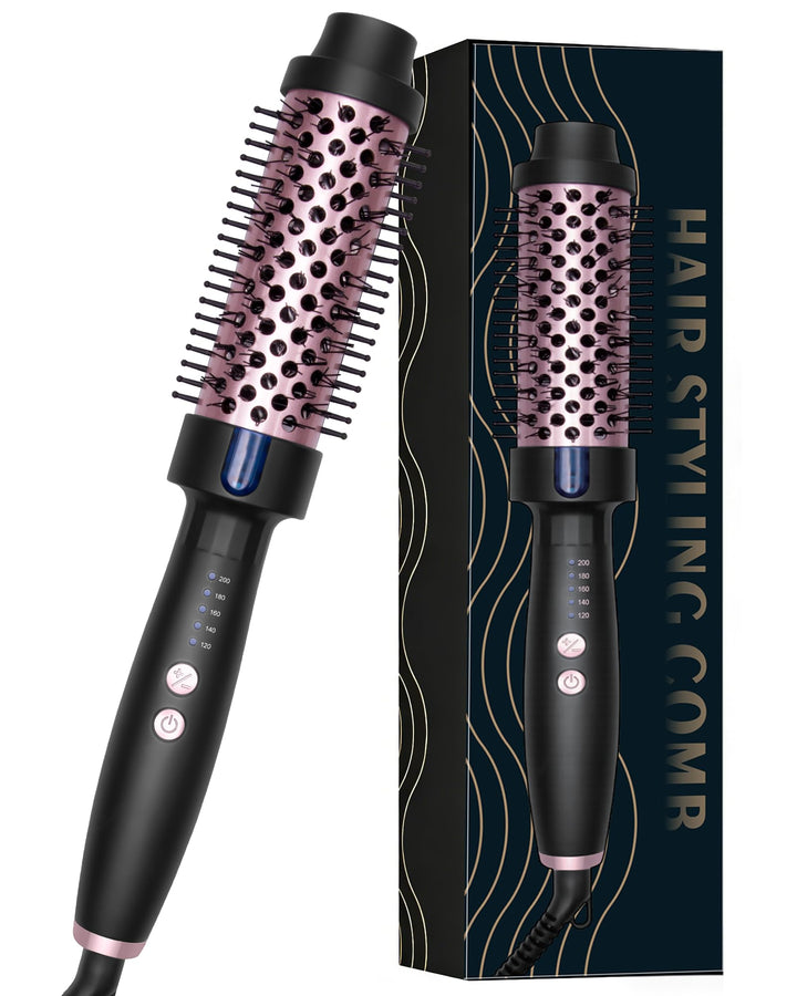 UKLISS Thermobürste 38mm, Thermal Brush LCD-Anzeige 120-200℃, 3 in 1 Pro Ionische Thermo Rundbürste,