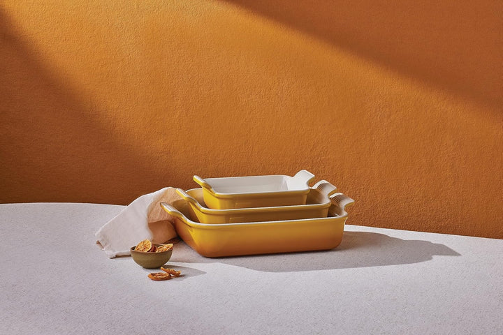 Le Creuset Rechteckige Auflaufform Tradition aus Steinzeug, 26 cm, 2.4 Liter, Nectar, 71102266720001
