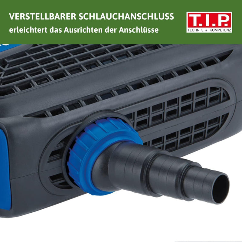 T.I.P. Filter- und Bachlaufpumpe, Teichpumpe BPF 8000 E (8.000l/h Fördermenge, Förderhöhe max. 4,5m,
