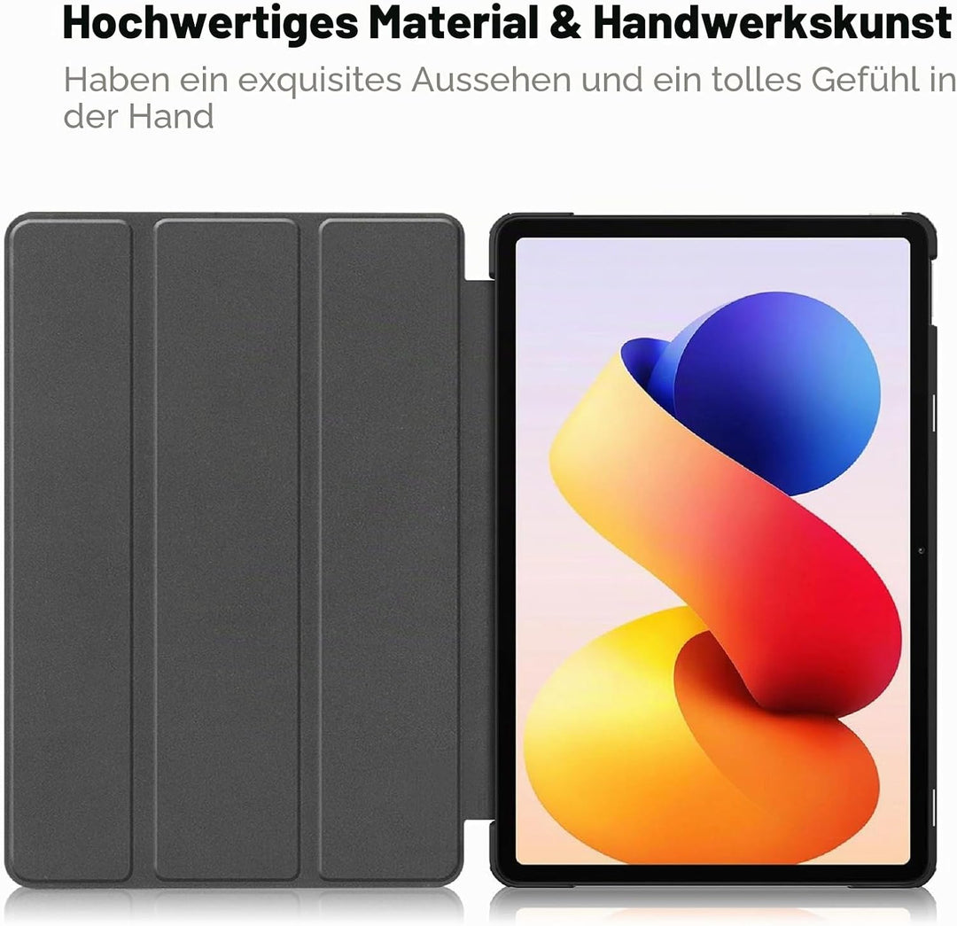 GIOPUEY Hülle Kompatibel mit Xiaomi Redmi Pad 2 Pro 12.1 2025, Flip Case [Bracket-Funktion] 360° Sch