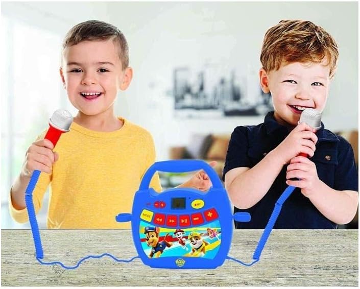 Lexibook MP300PAZ Paw Patrol, Chase & Marshall, Mein erster Karaoke Musikplayer mit 2 Spielzeugmikro