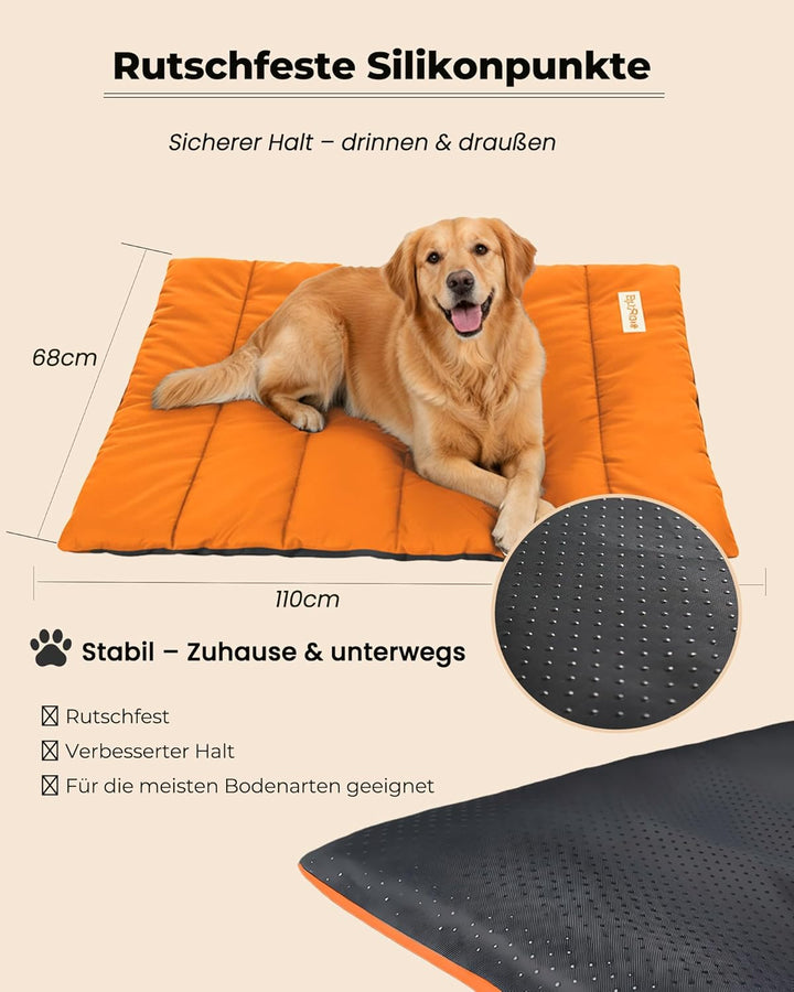 Hundedecke für unterwegs wasserdicht – rutschfeste Hundematte 110×68cm, waschbar Hundebett – Outdoor