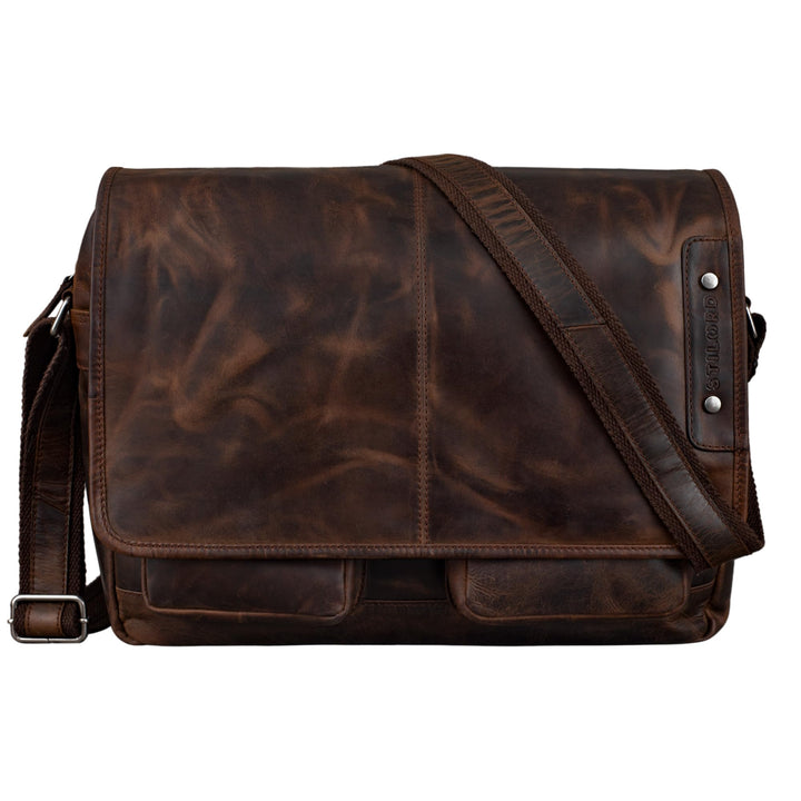 STILORD 'Curtis' Umhängetasche Leder als Messenger Bag oder Aktentasche Vintage Laptoptasche 15,6 Zo