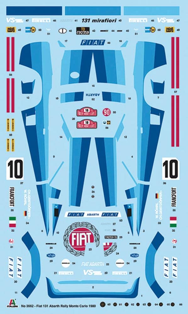 ITALERI 3662S - 1:24 Fiat 131 Abarth Rally , Modellbau, Bausatz, Standmodellbau, Basteln, Hobby, Kle