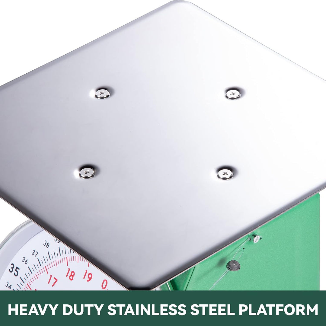 Tada Mechanische Küchen- und Lebensmittelwaage, robust, 20 kg, mit Edelstahl-Plattform