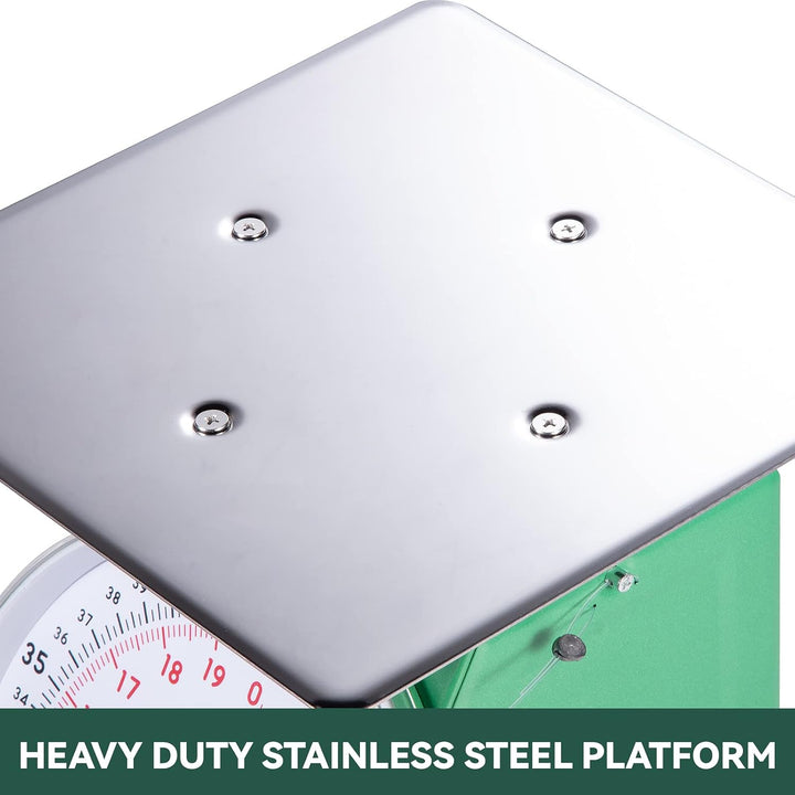 Tada Mechanische Küchen- und Lebensmittelwaage, robust, 20 kg, mit Edelstahl-Plattform
