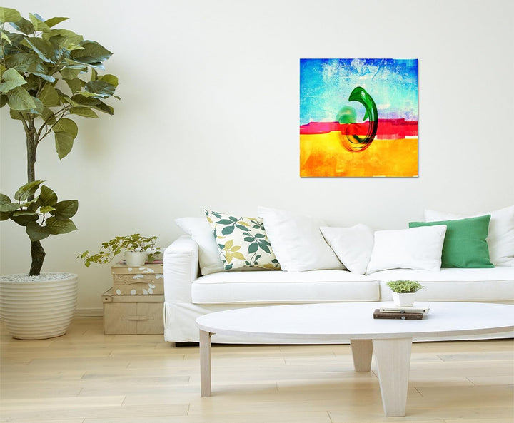 Paul Sinus Art Modernes Wandbild Abstrakt036_60x60cm Abstrakte Kunst Kunstdruck auf Leinwand Zeitlos