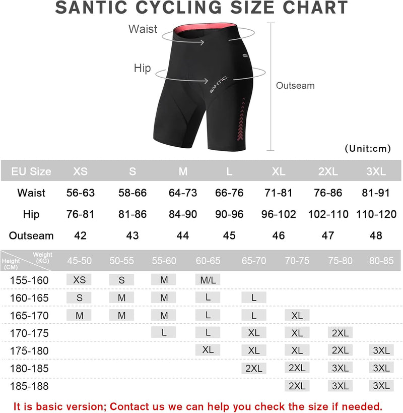 Santic Fahrradhose Damen Gepolstert Kurz Radlerhose Damen Radhose Damen mit Sitzpolster Radsportshor