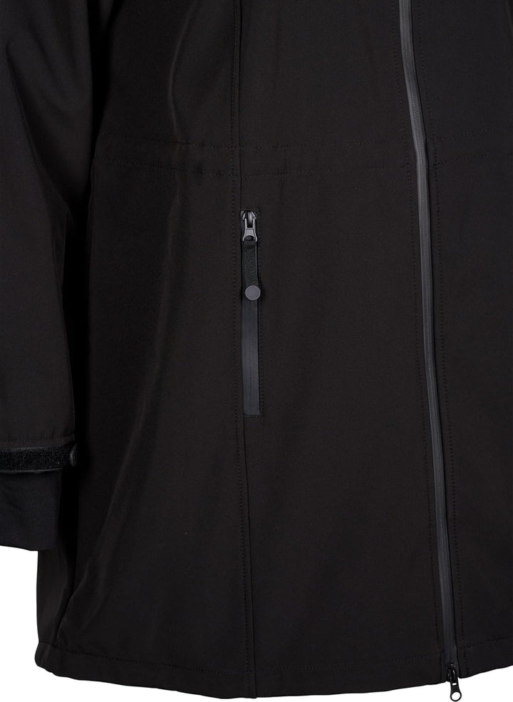 Zizzi Damen Grosse Grössen Jacke Softshell Kapuze Gr 54-56 Schwarz, 54-56 Schwarz