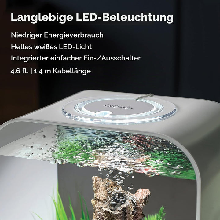biOrb 72047 LIFE 15 LED transparent - dekoratives 15 Liter Aquarium Komplett-Set mit Filtersystem, L