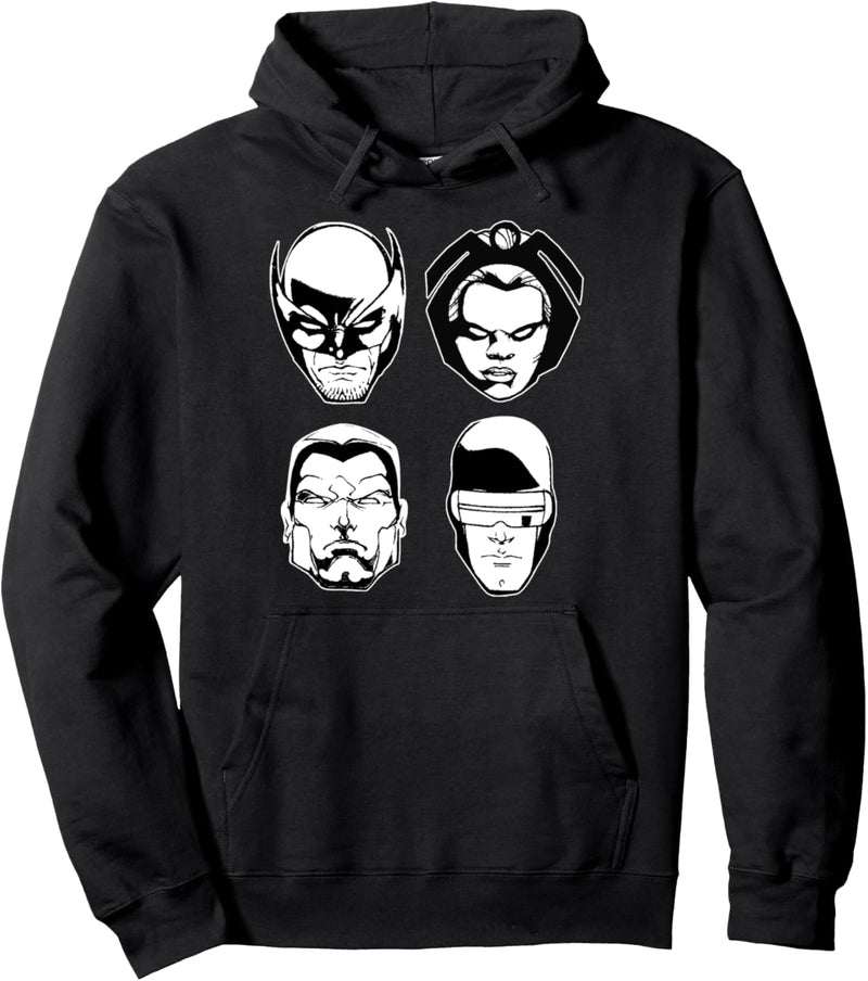 Marvel X-Men Wolverine Cyclops Storm Colossus Floating Heads Pullover Hoodie