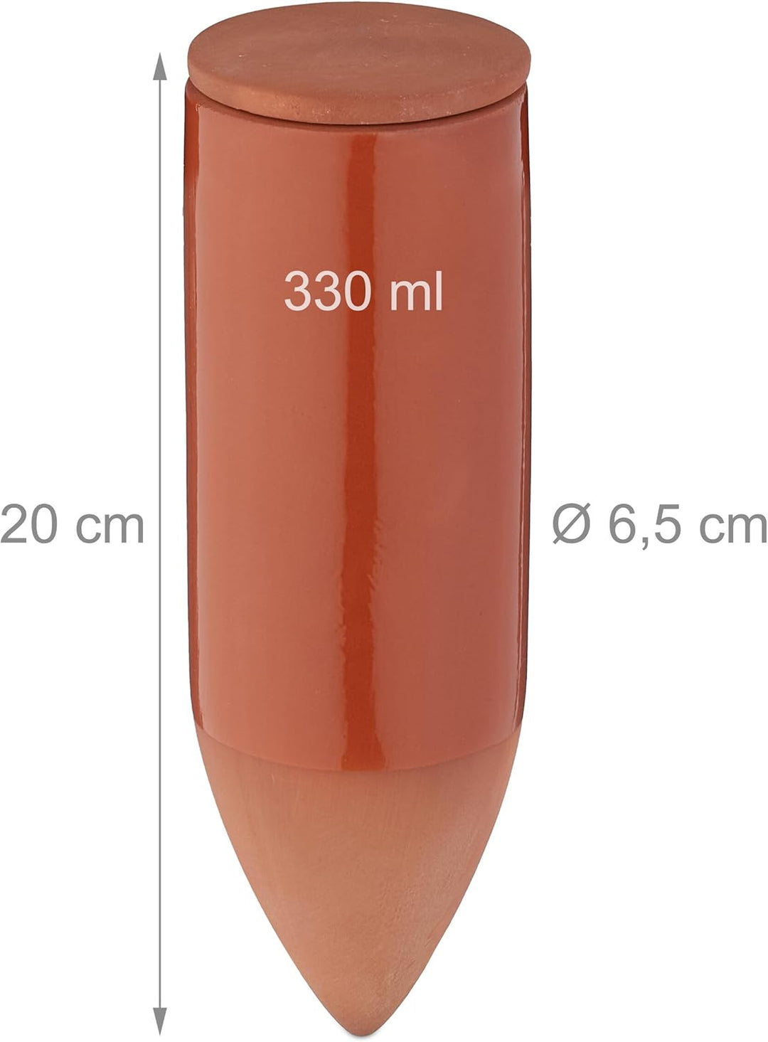 Relaxdays Tonkegel Bewässerung, 3er Set, 330ml, Giesshilfe Zimmerpflanzen, Balkonkästen, Giesskegel