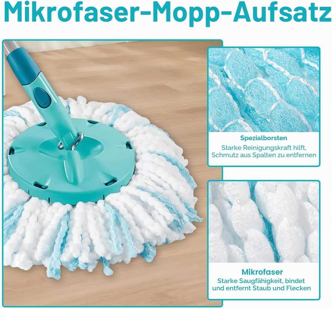 6 Stück für Leifheit Bodenwischer Ersatzbezug, Clean Twist Disc, für Leifheit Wischmop, Ersatzkopf f