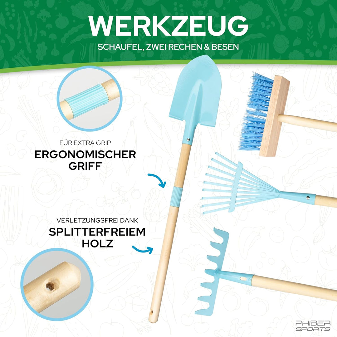 Schubkarre Kinder + Gartenwerkzeug Kinder aus Metall - Kinderschubkarre mit Gartenwerkzeug: Schaufel