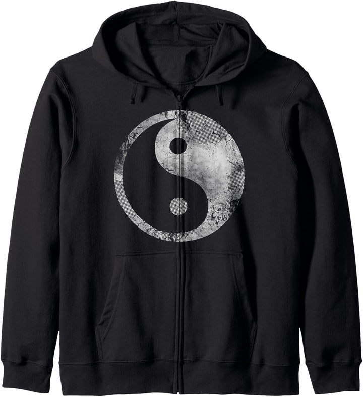 Yin Yang Taoist Taoismus Tao Vintage Fade Kapuzenjacke