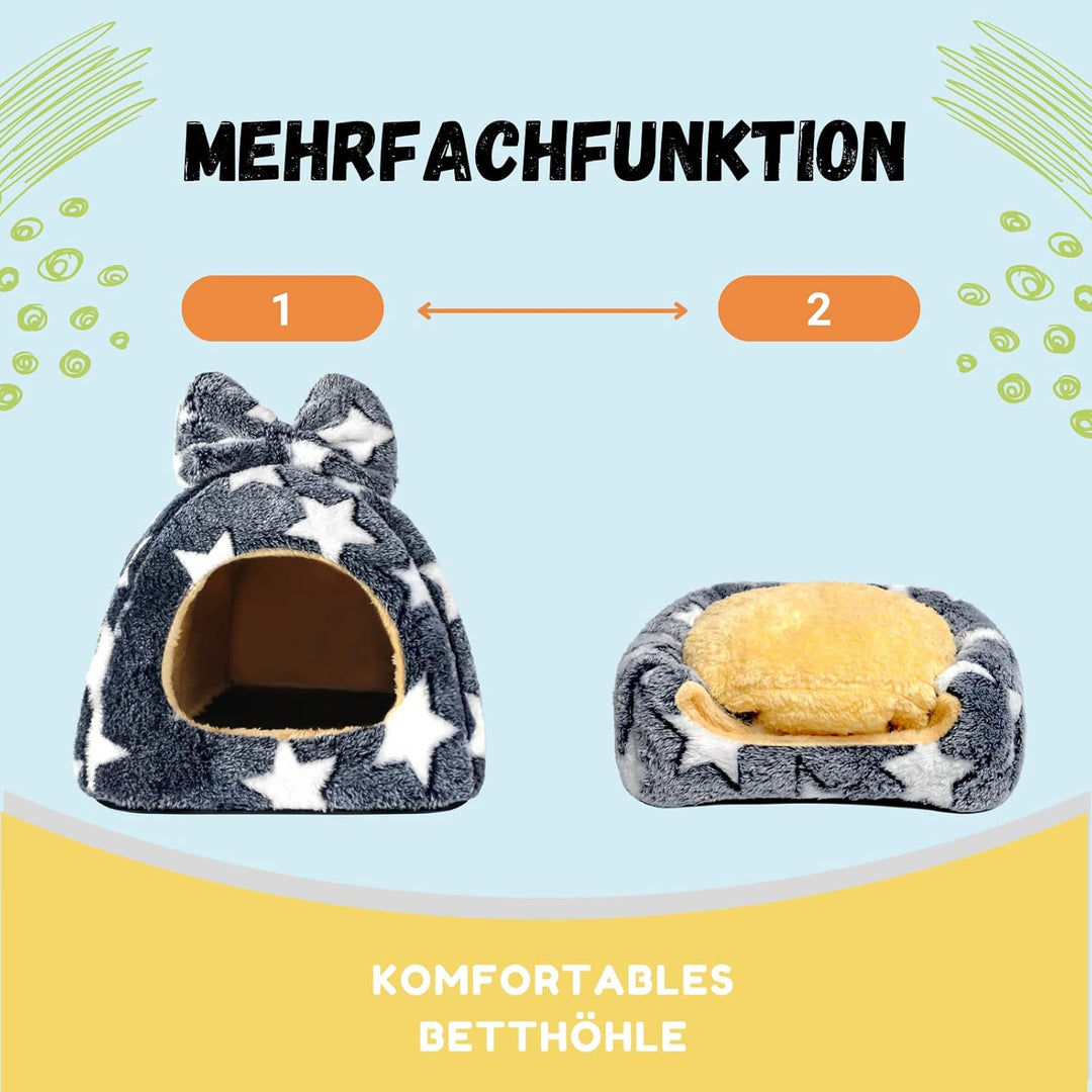 Dyrdekly 2 Stück Meerschweinchen Betthöhle Gemütliches Hamster Bett Warme Chinchilla Kuschelhöhle Ha