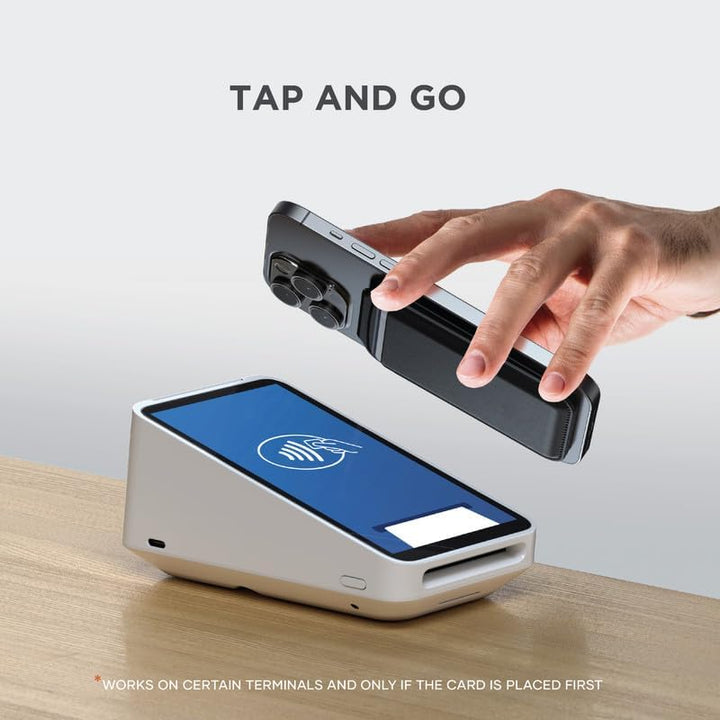 SATECHI Magsafe Wallet und Double Flap Stand mit Magnetfunktion, iPhone Wallet mit 4 Kartenfächern,