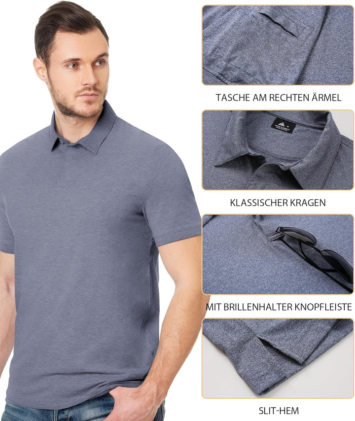 SwissWell Polo Shirts Herren Kurzarm Golf Tennis Atmungsaktives Outdoor Sommer Sports Poloshirt mit