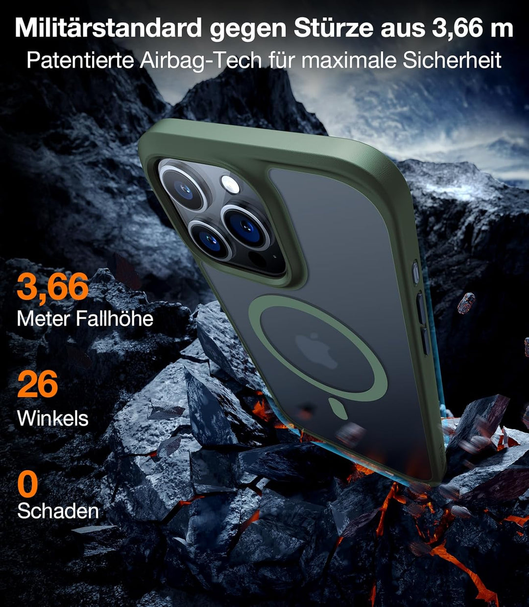 TORRAS Guardian-Mag für iPhone 15 Pro Max Hülle für Magsafe (Unzerstörbare Sturzfestigkeit & Stärkst