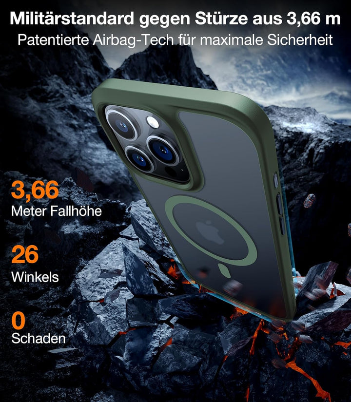 TORRAS Guardian-Mag für iPhone 15 Pro Max Hülle für Magsafe (Unzerstörbare Sturzfestigkeit & Stärkst