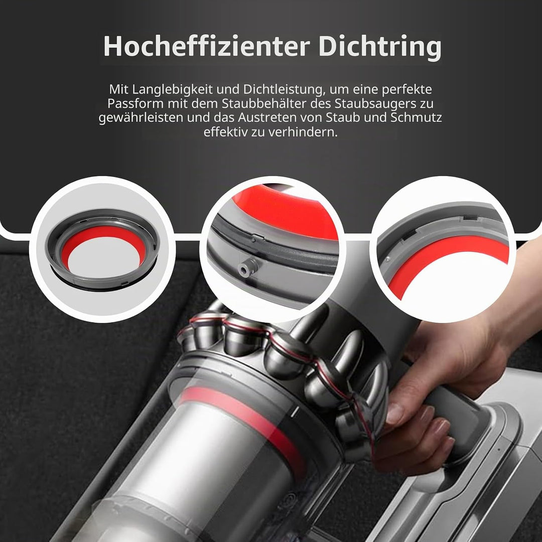 Ersatzteil für Dyson V11 Staubsauger zubehör, Staubbehälter-oberer Fester Dichtungsring + Clip Latch