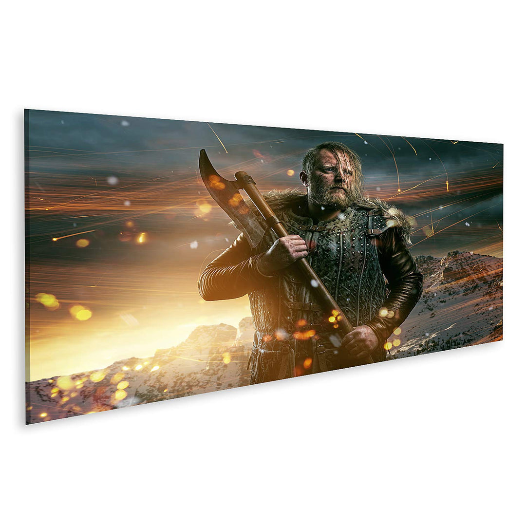 islandburner Bild auf Leinwand Wikinger Während Eines Kampfes Bilder Wandbilder Poster Leinwand 120x