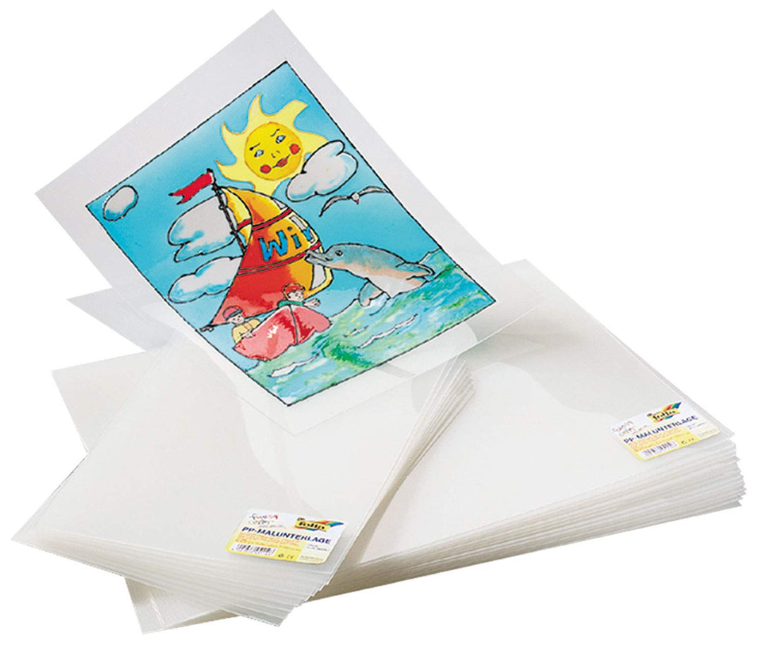 folia 450103 - Malunterlage für Fensterbilder, aus Kunststoff, DIN A3 Format, 10 Stück, zum Aufmalen
