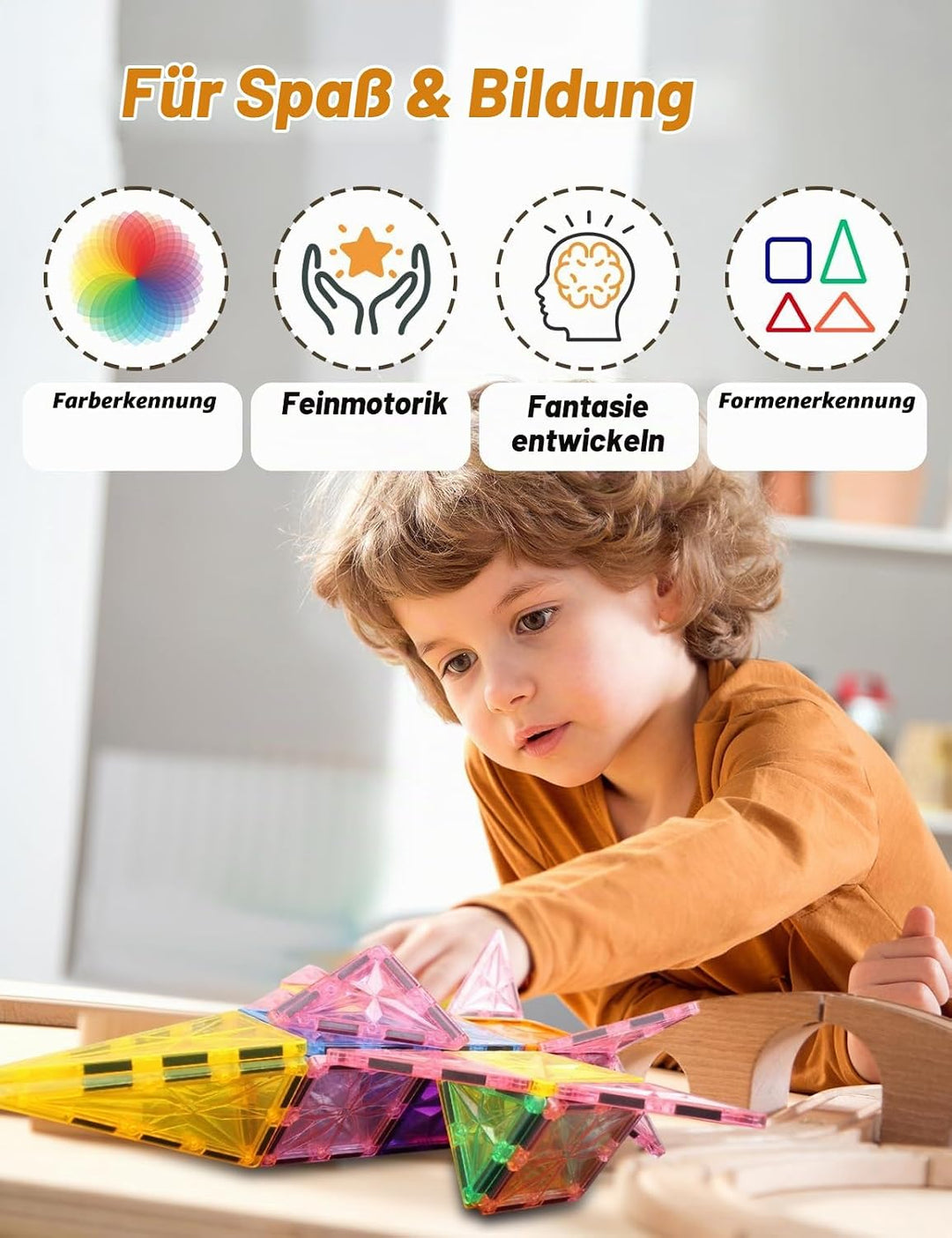 Magnetische Bausteine 100 Teile Kinderspielzeug Magnetspielzeug STEM-Magnetblöcke Magneten Kinder Ba