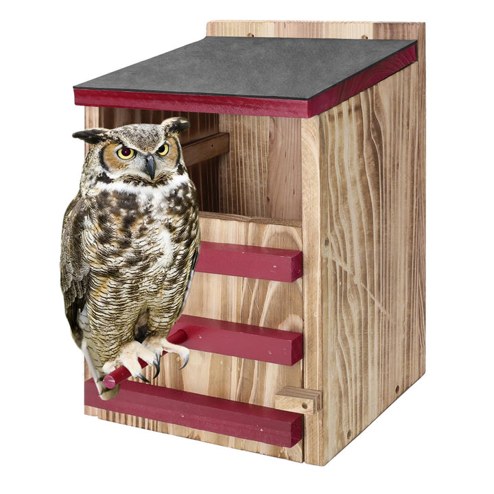 Eulenhaus aus Holz, wasserdichter Eulen-Nistkasten, Vogelhäuser für draussen mit Befestigungsschraub